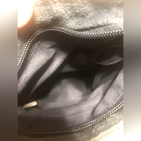 Croute de Cuir navy suede boho sack crossbody w/ fringe. France. EUC. - Picture 4 of 10